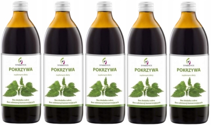 5 sztuk Pokrzywa 1000 ml Symbiotics Korzystnie wpływa na układ moczowy