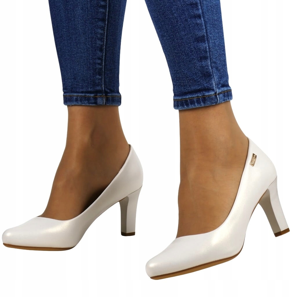 Czółenka Szpilki Na Słupku Obcasie Elegankcie Perłowe Buty Damskie Hot