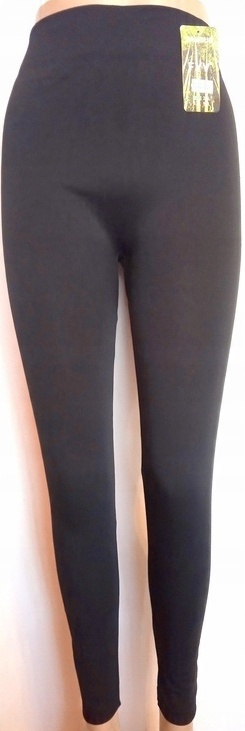 

Czarne ocieplane Legginsy damskie pas 116 cm 3XL