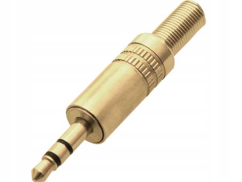 

Wtyk Jack 3,5 mm Stereo Na Kabel 1szt. Metal Złoty