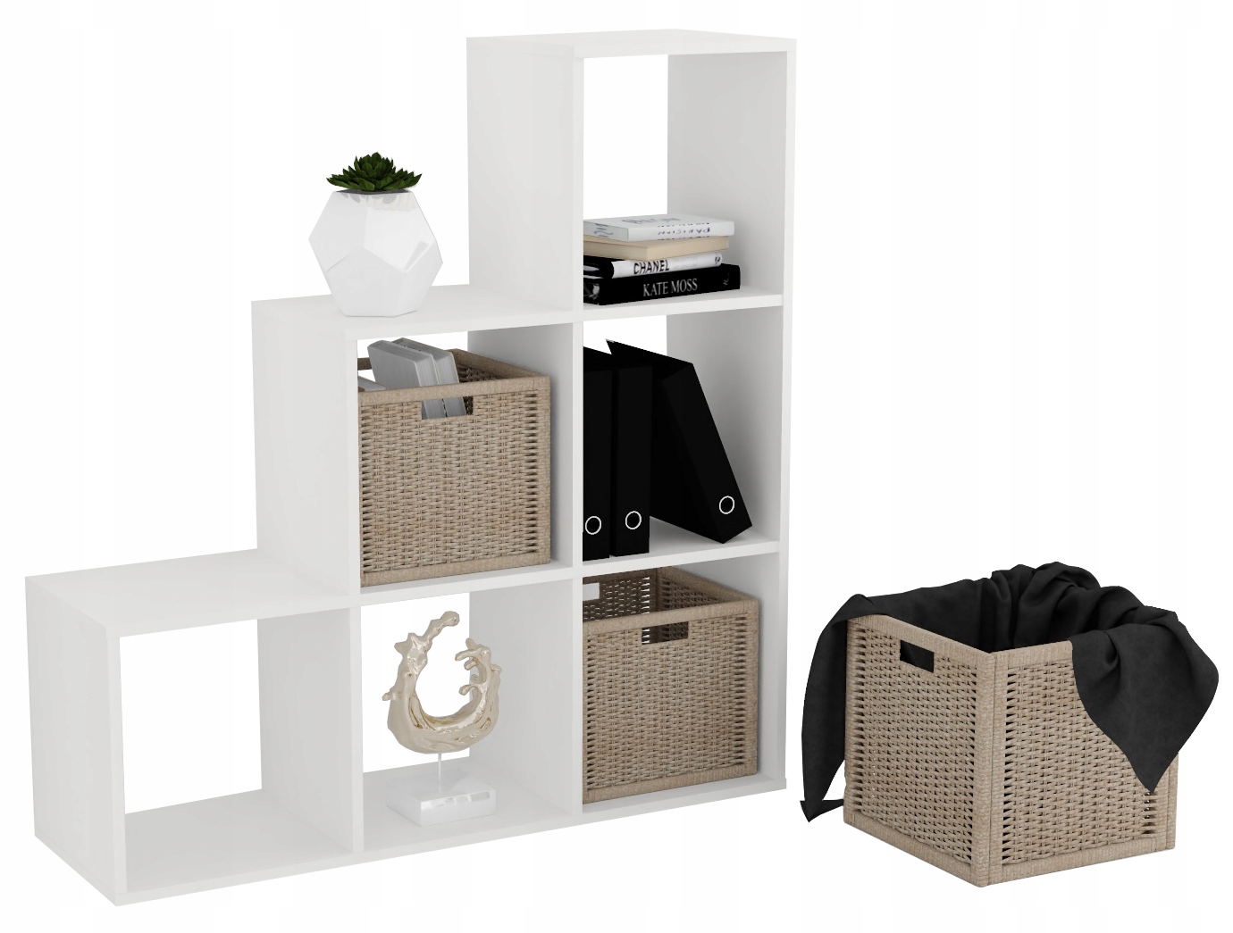 Regał schodkowy komorowy biały Kod producenta 5904335252729