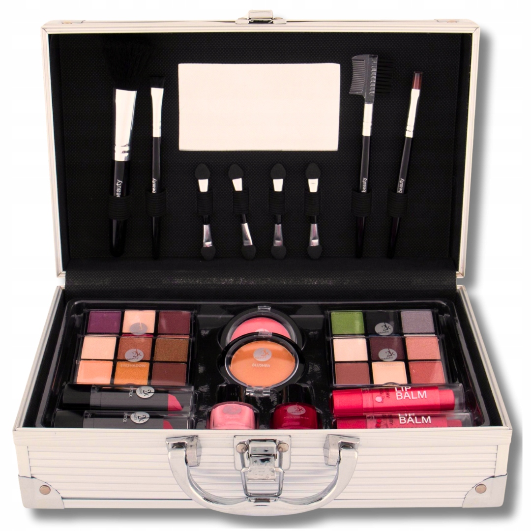 Kuferek Z Kosmetykami Do Makijażu Pędzle Zestaw Na Walentynki Dzień Kobiet