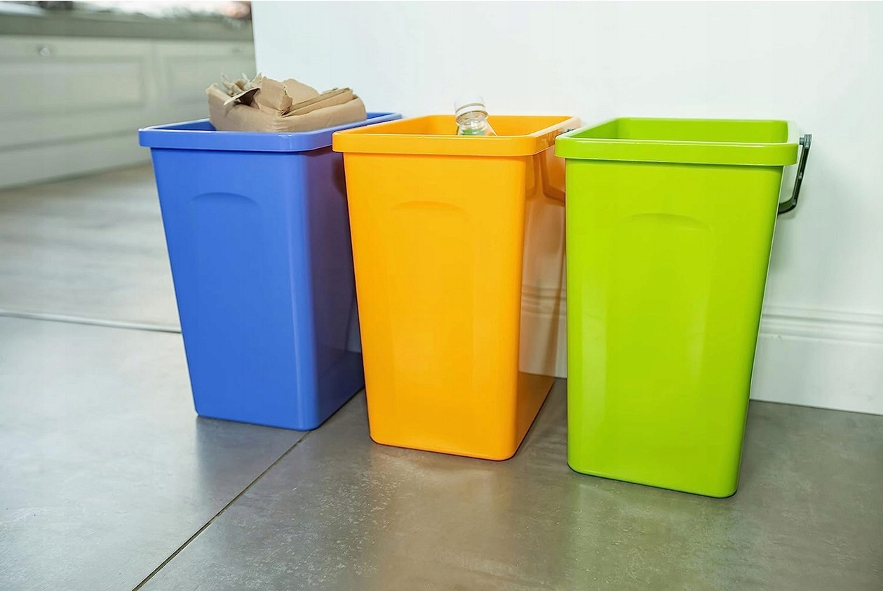 3x KOSZ NA ŚMIECI POJEMNIKI DO SEGREGACJI ODPADÓW KOLOROWE DO KUCHNI 10L Marka BranQ