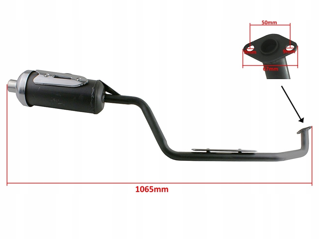 TŁUMIK ATV 150 BASHAN SHINERAY ATV kolanko kpl