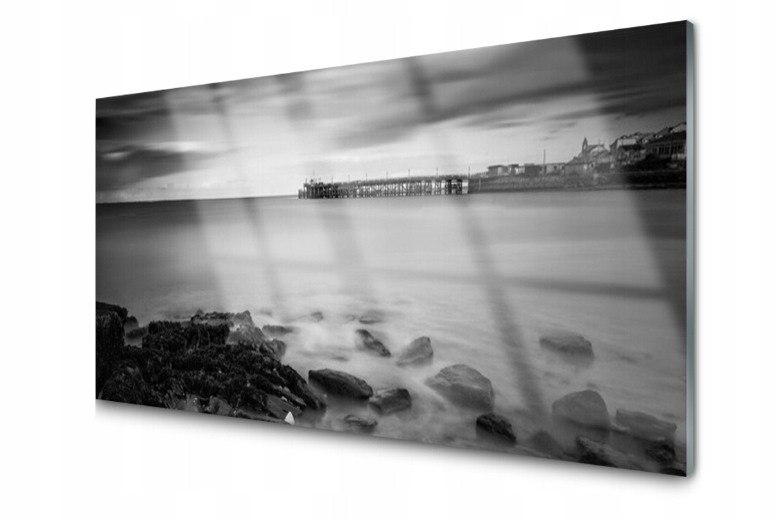 

Panel szklany Płytka Morze Czarno-Białe 120x60
