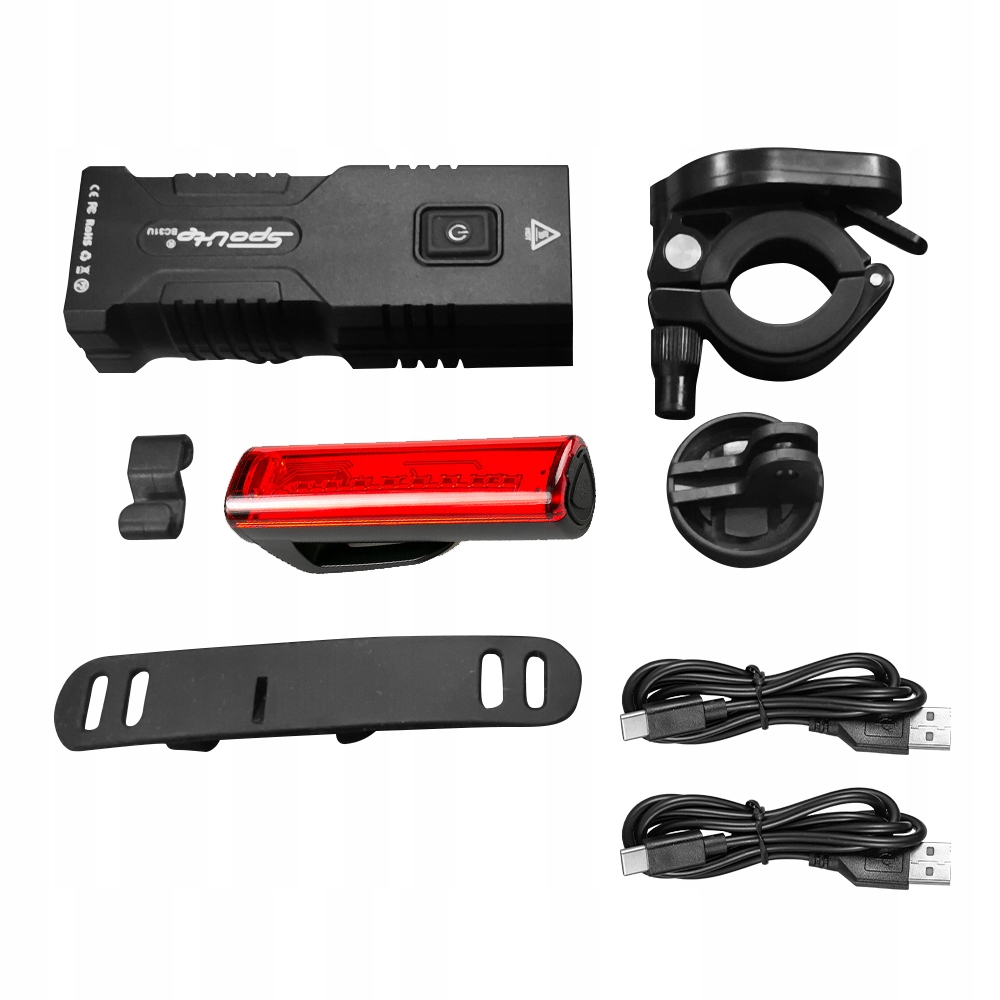 Sada Silného Osvětlení Na Kolo Lampička 3400lm Otočná 360° Zadní Kolo