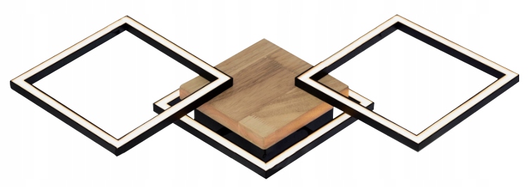 Plafon Lampa Sufitowa Alma 3 kwadraty drewno