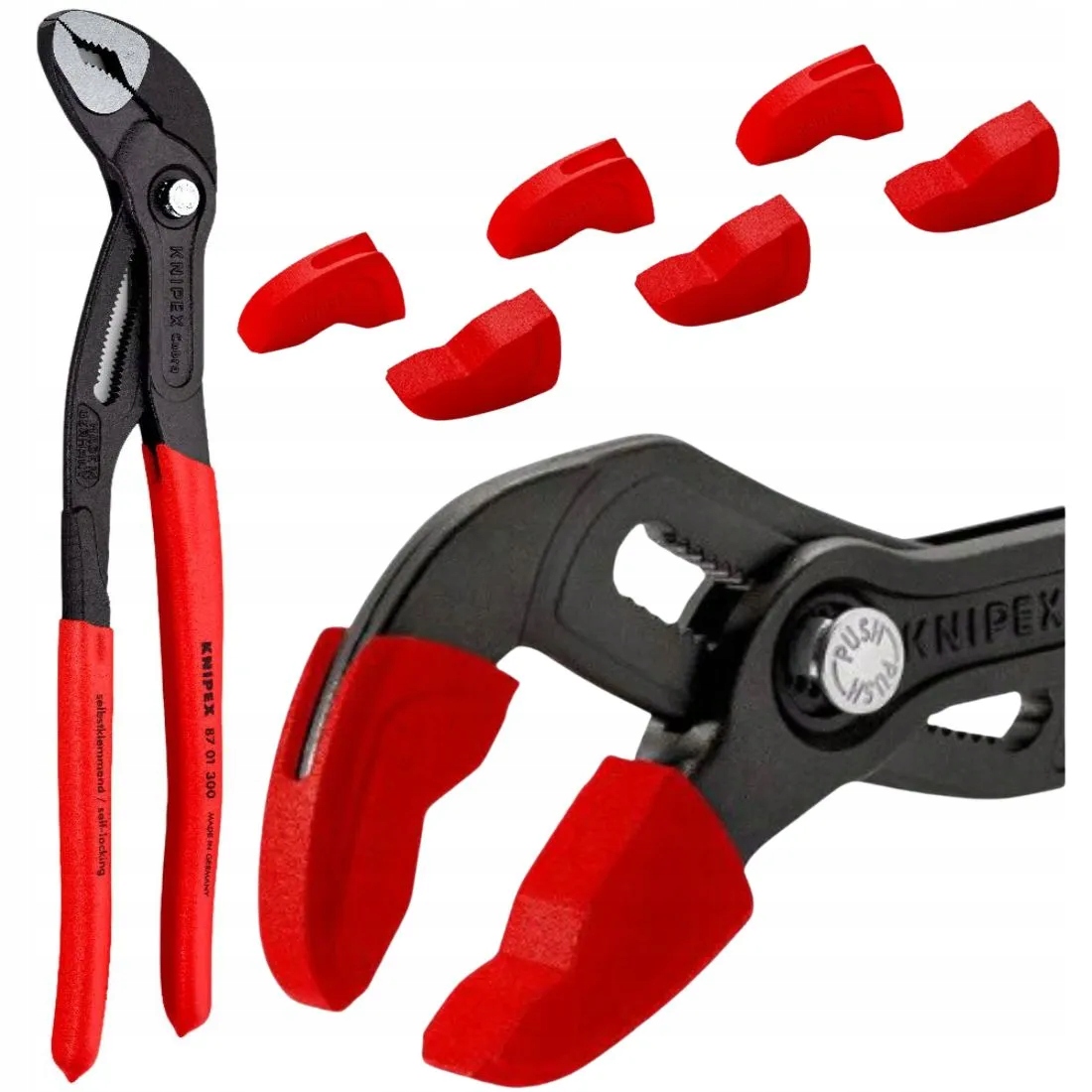 Nastavitelné Kleště Cobra Knipex 300 MM Ochranné Krytky Čelistí 3 Páry