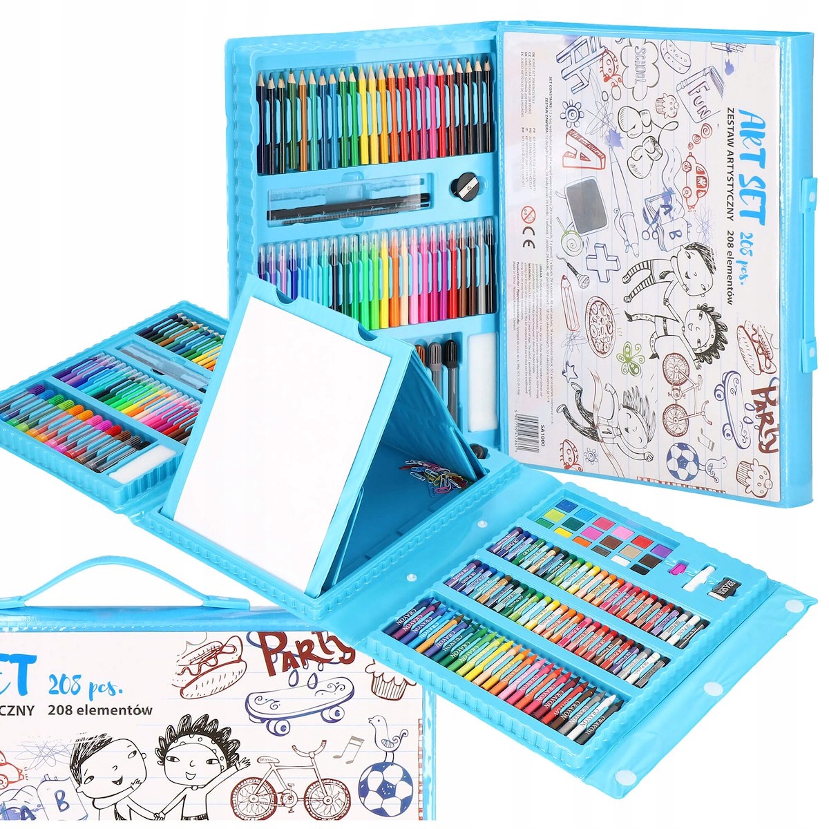 MEGA ZESTAW ARTYSTYCZNY MALOWANIA KREDKI WALIZKA Marka Springos