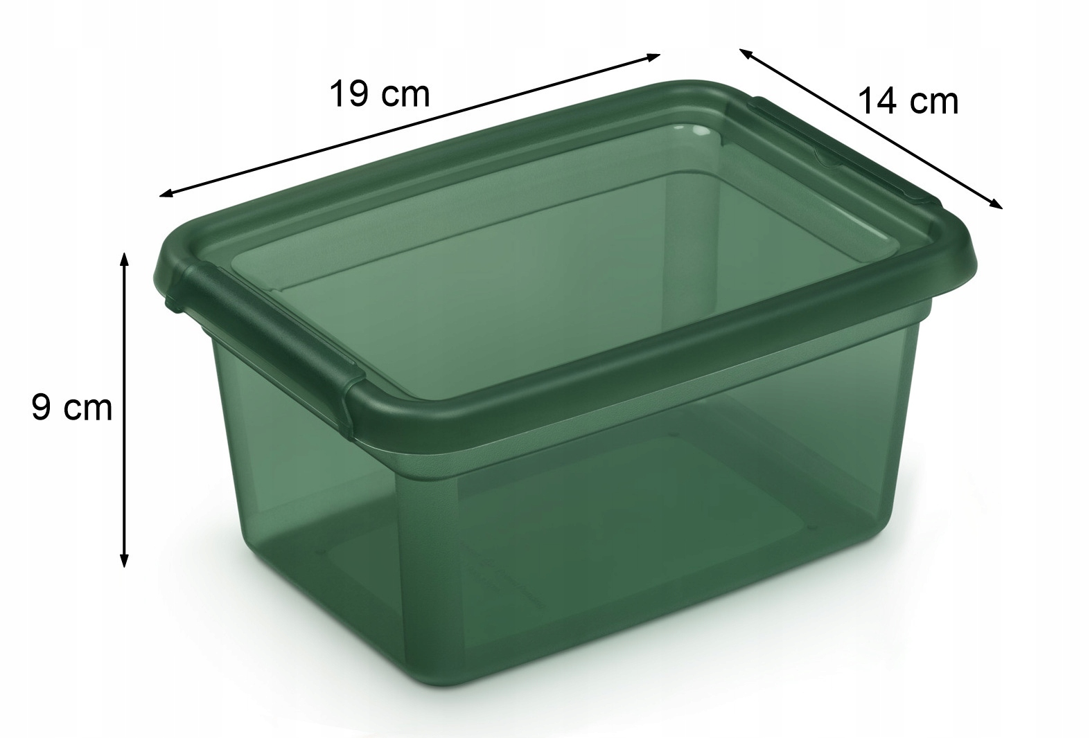 Pojemnik plastikowy 1,5 l zielony na żywność szczelny z pokrywą i klipsami
