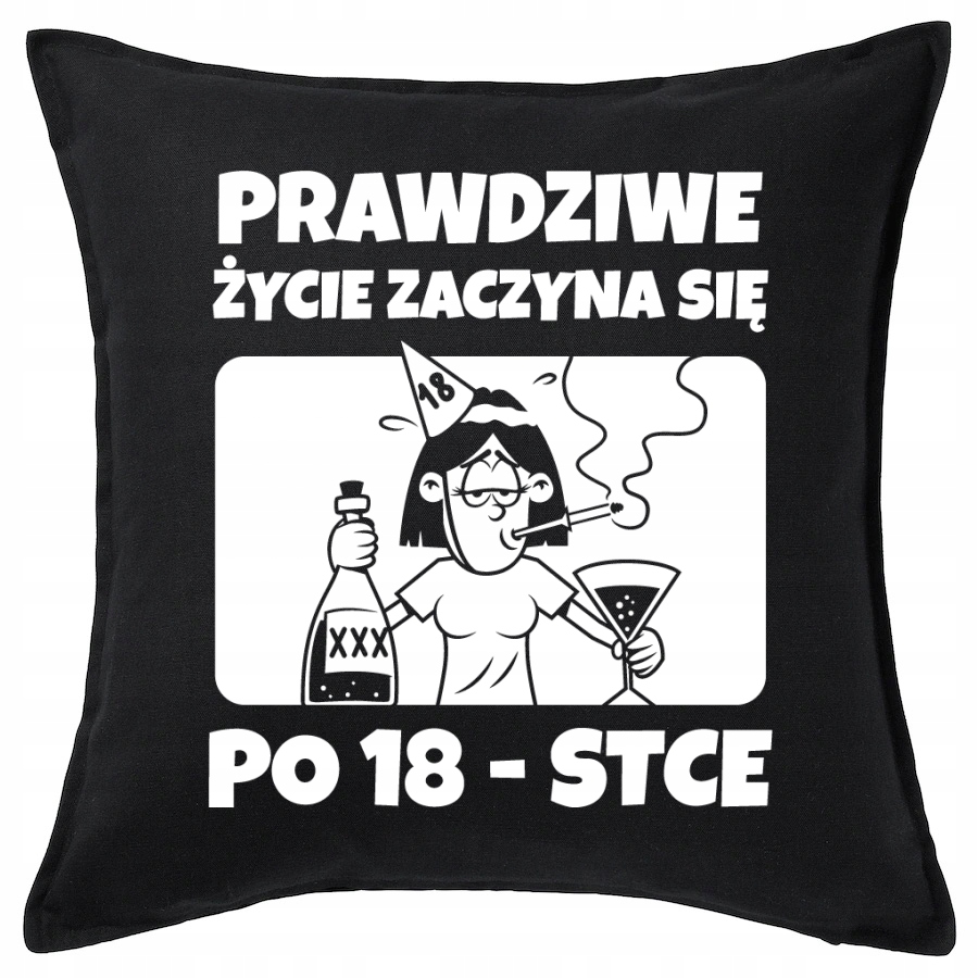 

18 Urodziny Lat Życie Zaczyna poduszka prezent