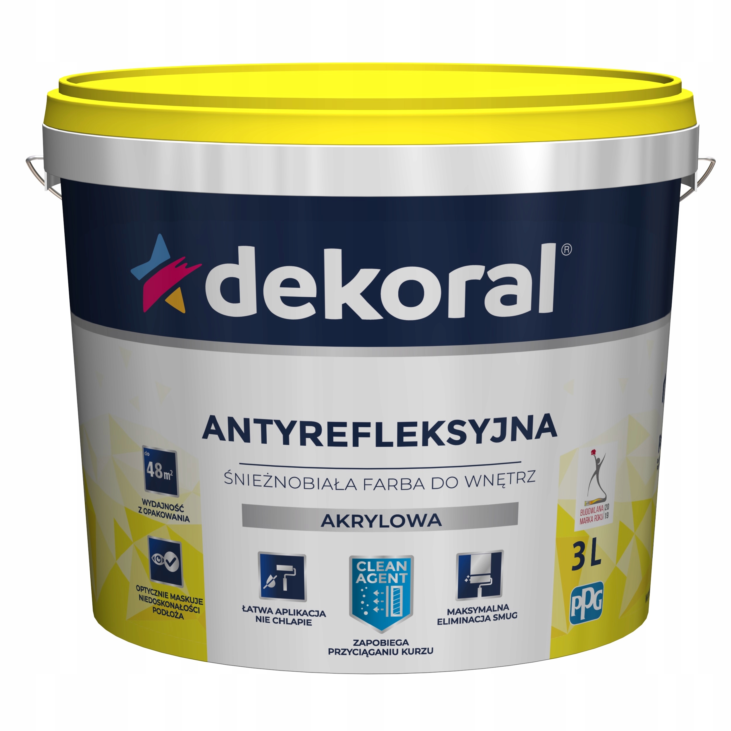 

Farba Dekoral Polinak Plus Antyrelfeks. Biała 3L