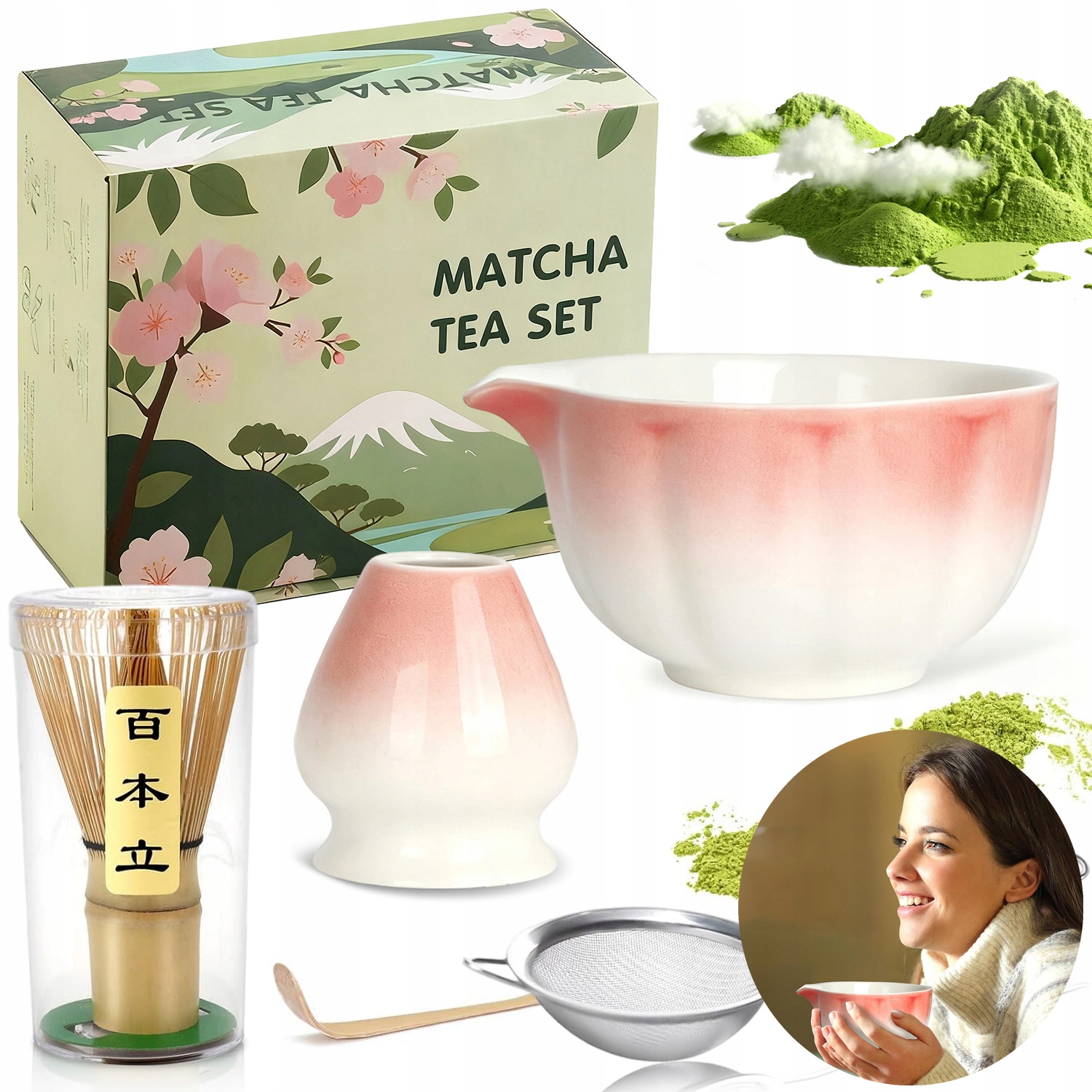 Levně Bambusová Dárková Sada Na Čaj Matchy Chashaku Vločky Vysoká Kvalita