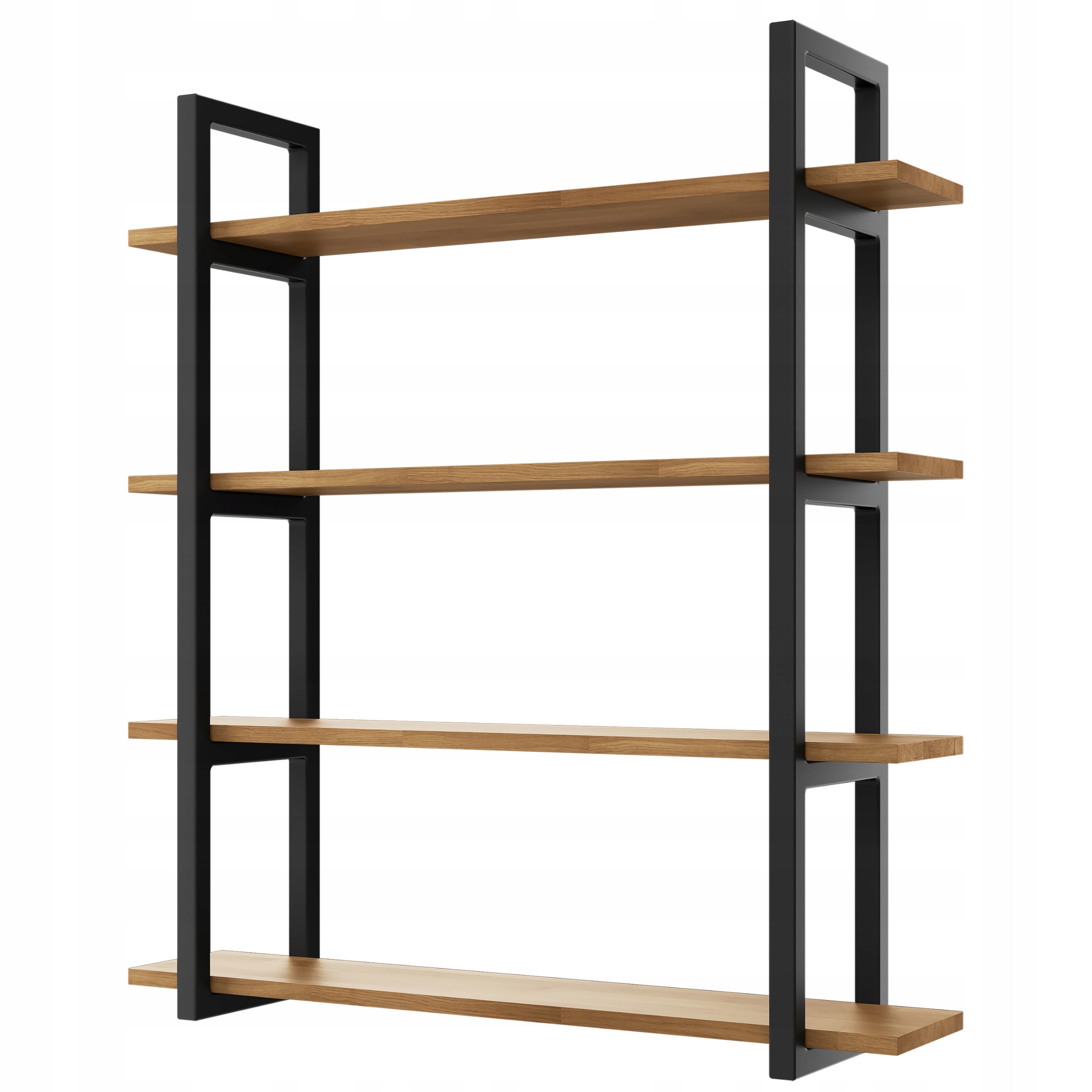 Závesná polica loft industriálna dubová drevená Medium D4 80x20 na knihy