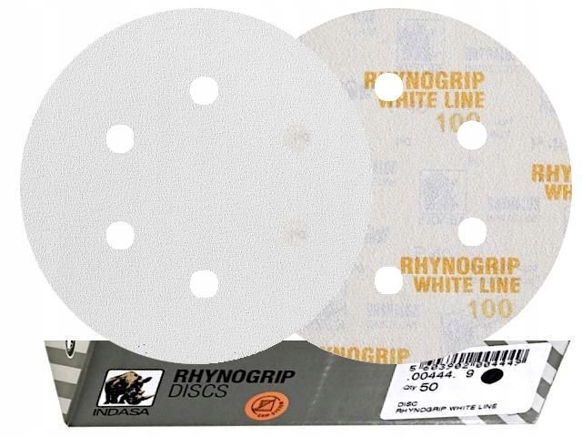 Indasa White Line Krążek Dysk Ścierny Na Rzep 150 P100 6H 6 Otworów 50szt
