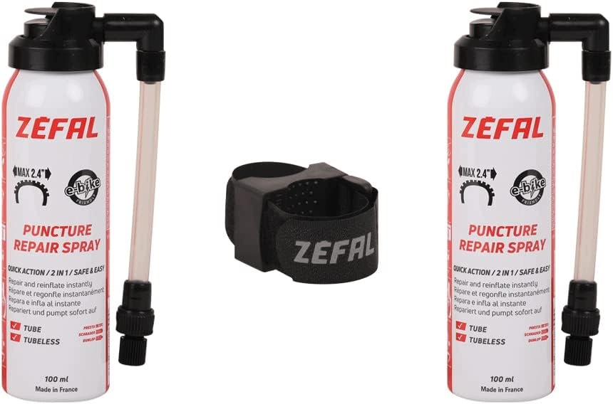 Zefal Repair Spray 2x100 ml spray naprawczy do opon rowerowych uchwyt