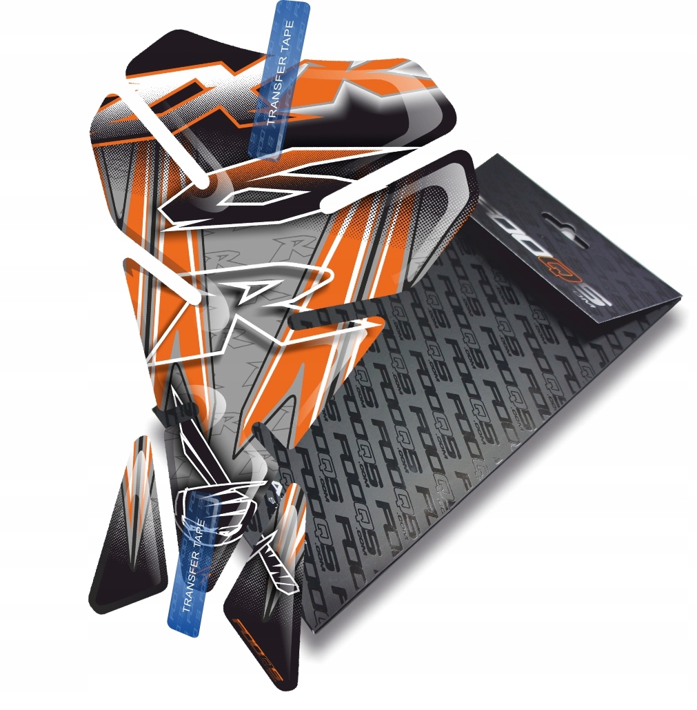 Tank-pad V1 od firmy Fooqs pro Kawasaki ZX-6-R Stříbrný Oranžový