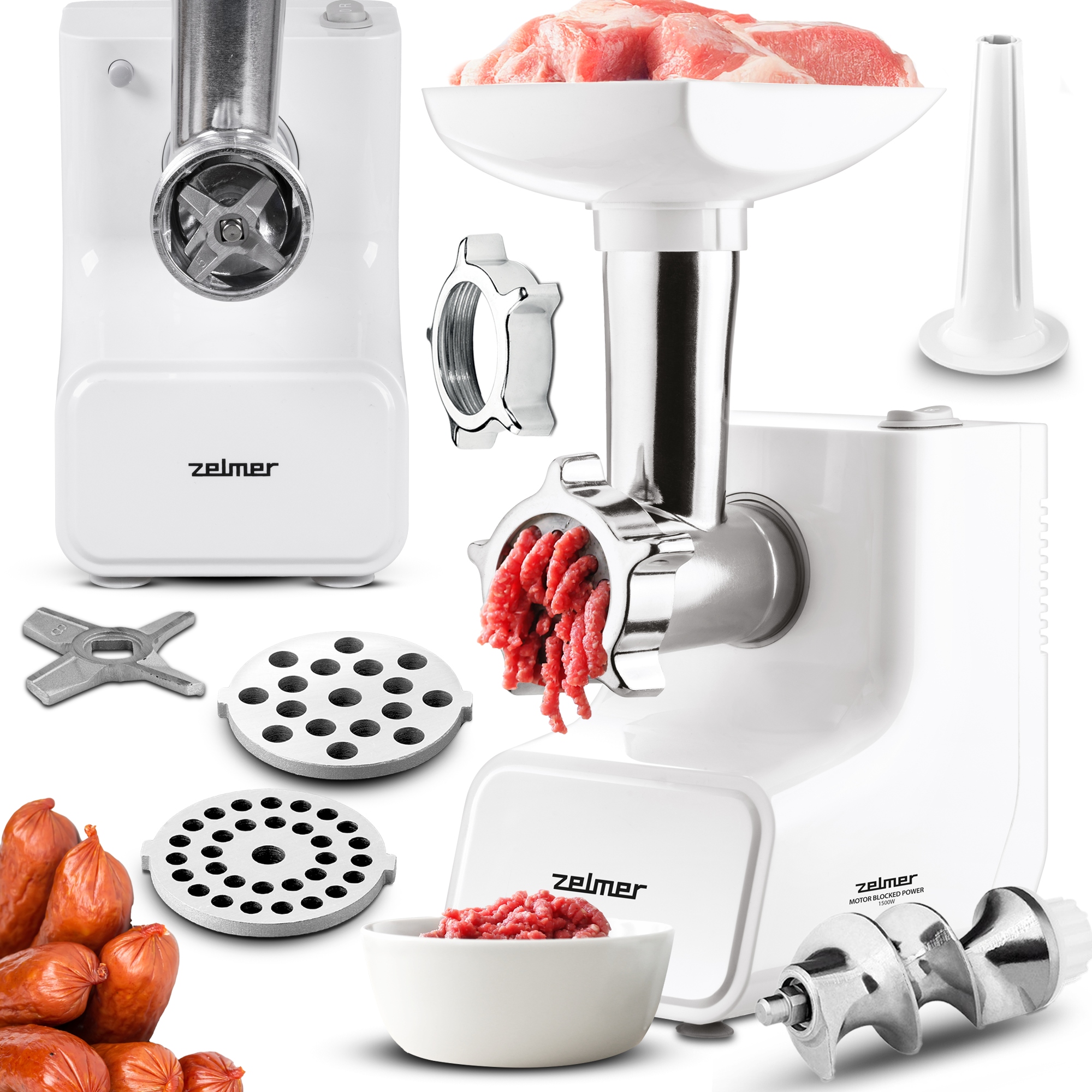 Maszynka Do Mielenia Mięsa Elektryczna Zelmer 2KG/MIN Bieg Wsteczny 1500W