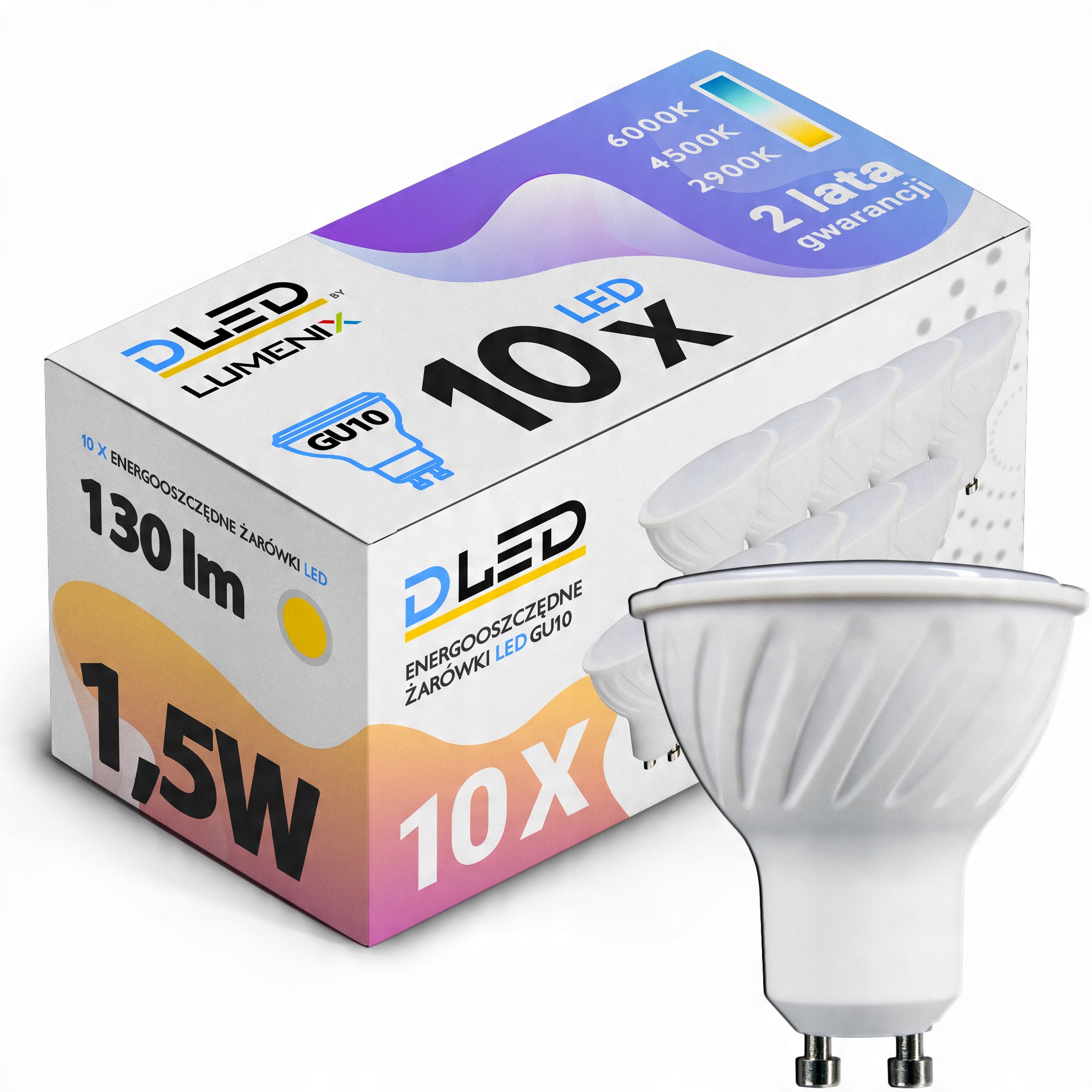 

10x Żarówka Led GU10 160lm 1,5W Zimna
