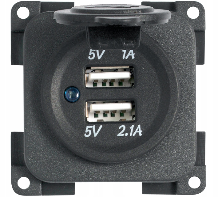 Gniazdo Usb 5V/1+2,1A Szare