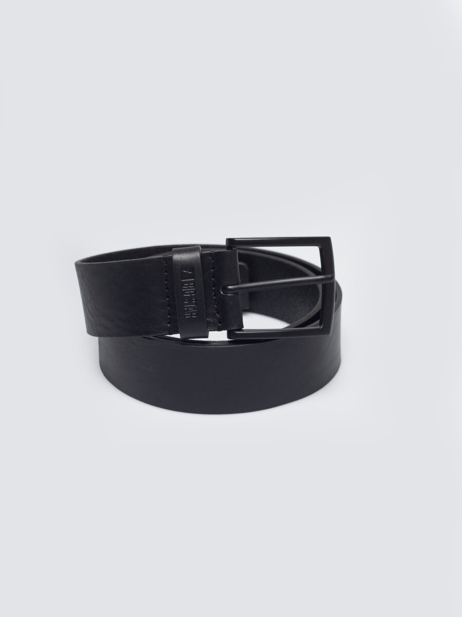 Big Star Pasek męski skórzany czarny Kiris 906 XXL