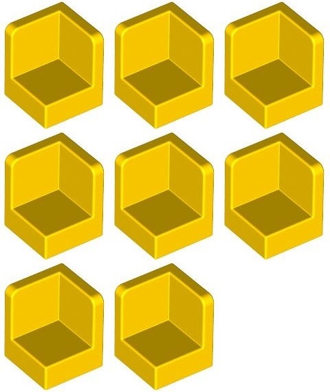 

Lego 6231 Panel Narożny 1x1x1 żółty (3g) 8 szt.