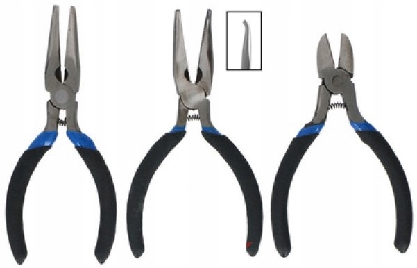 ZESTAW 3 SZTUK SZCZYPIEC WYGIĘTE PRECYZYJNE TNĄCE Rodzaj zestaw szczypiec