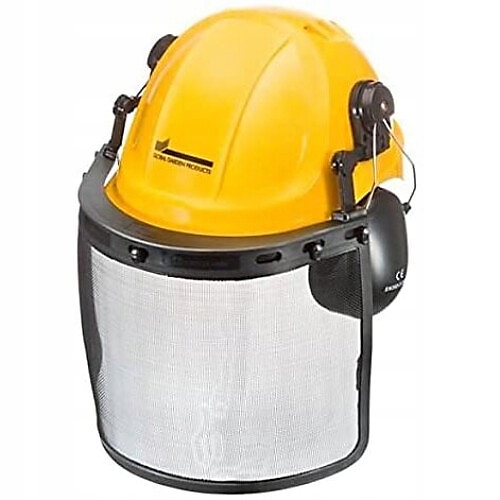 Ochranná Přilba Stiga do lesa, zahrady, dřeva, trávy, sluchátka, hledáček Žlutý