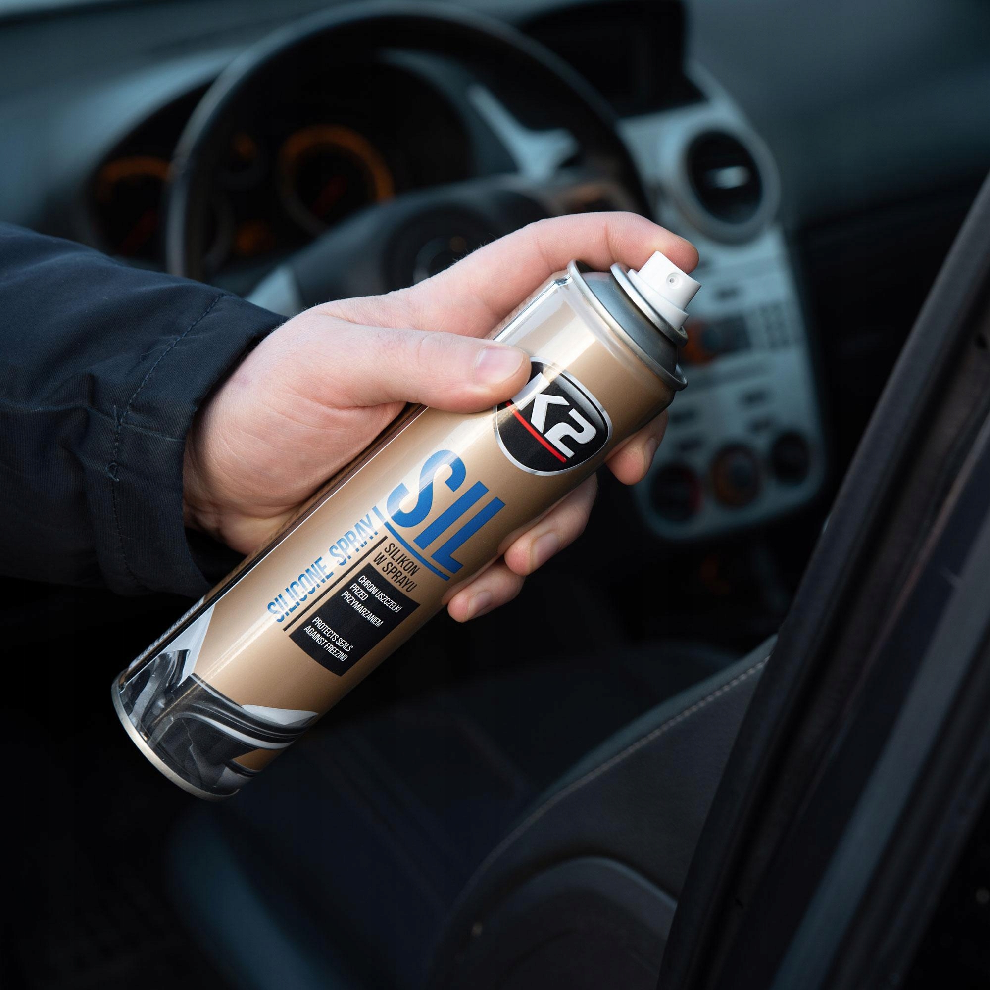 K2 SILIKON W SPREJU DO USZCZELEK SAMOCHODU AUTA Stan opakowania oryginalne