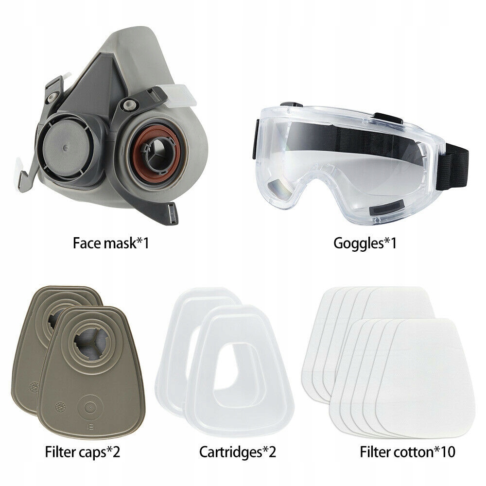 MASKA CHEMICZNA PÓŁMASKA GAZOWA OPRYSK FILTRY DO MALOWANIA I SZLIFOWANIA Model 6200