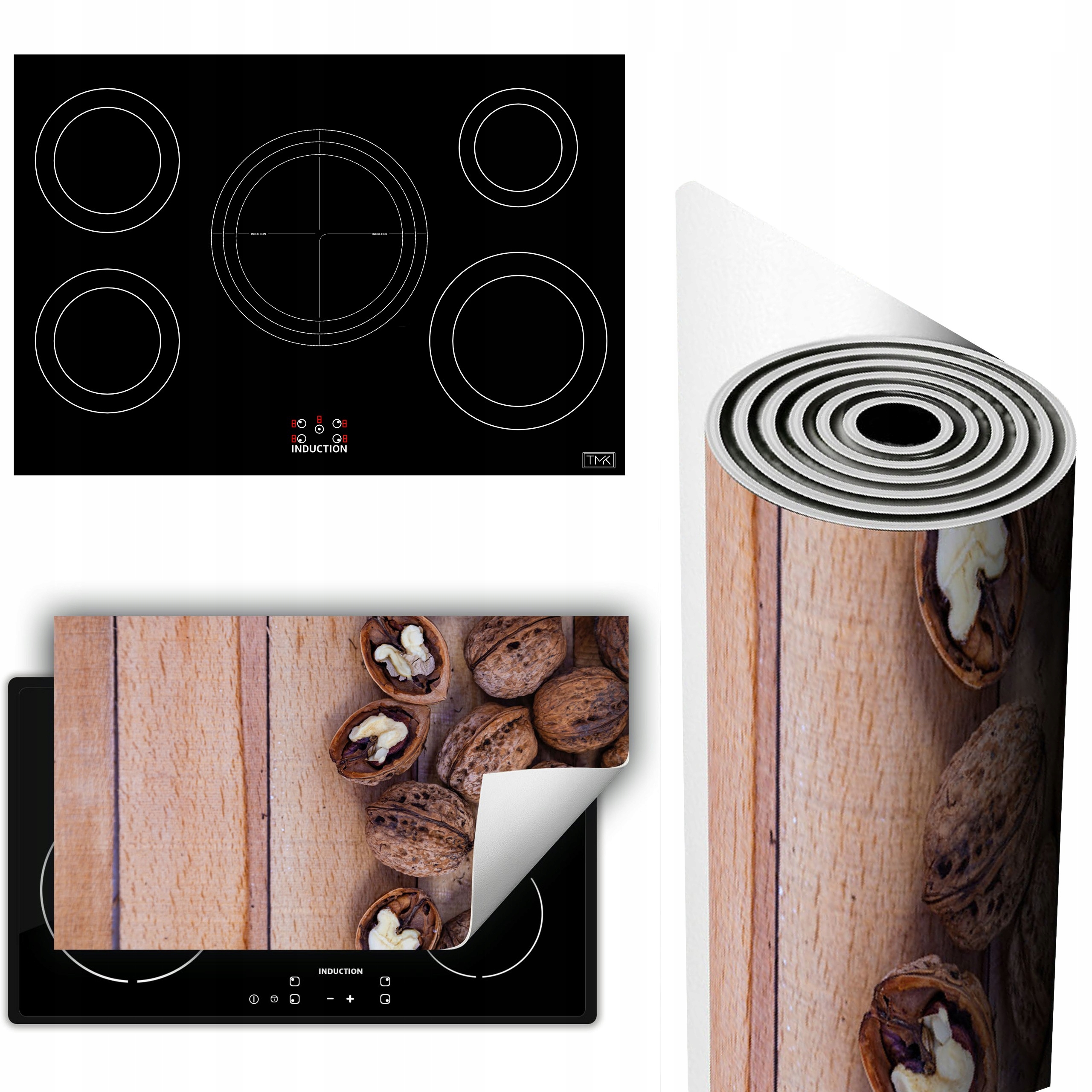 Vinylová Podložka Ochrana Kuchyňské Desky 90x52 ořechy dřevo