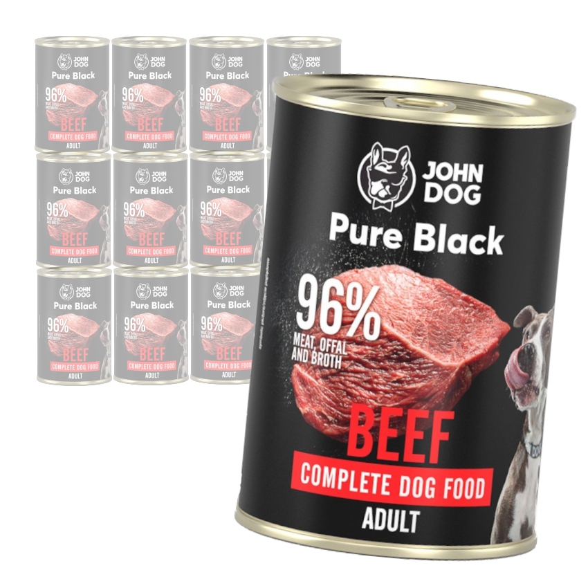 John Dog Pure Black S Hovězím Masem Pro Psy 12 x 400 g