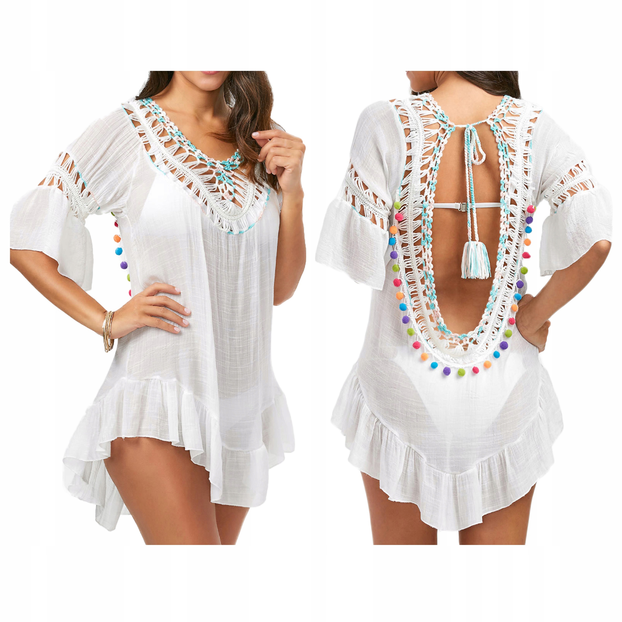 

Pareo na plażę Boho haft sukienka Letnia P1702