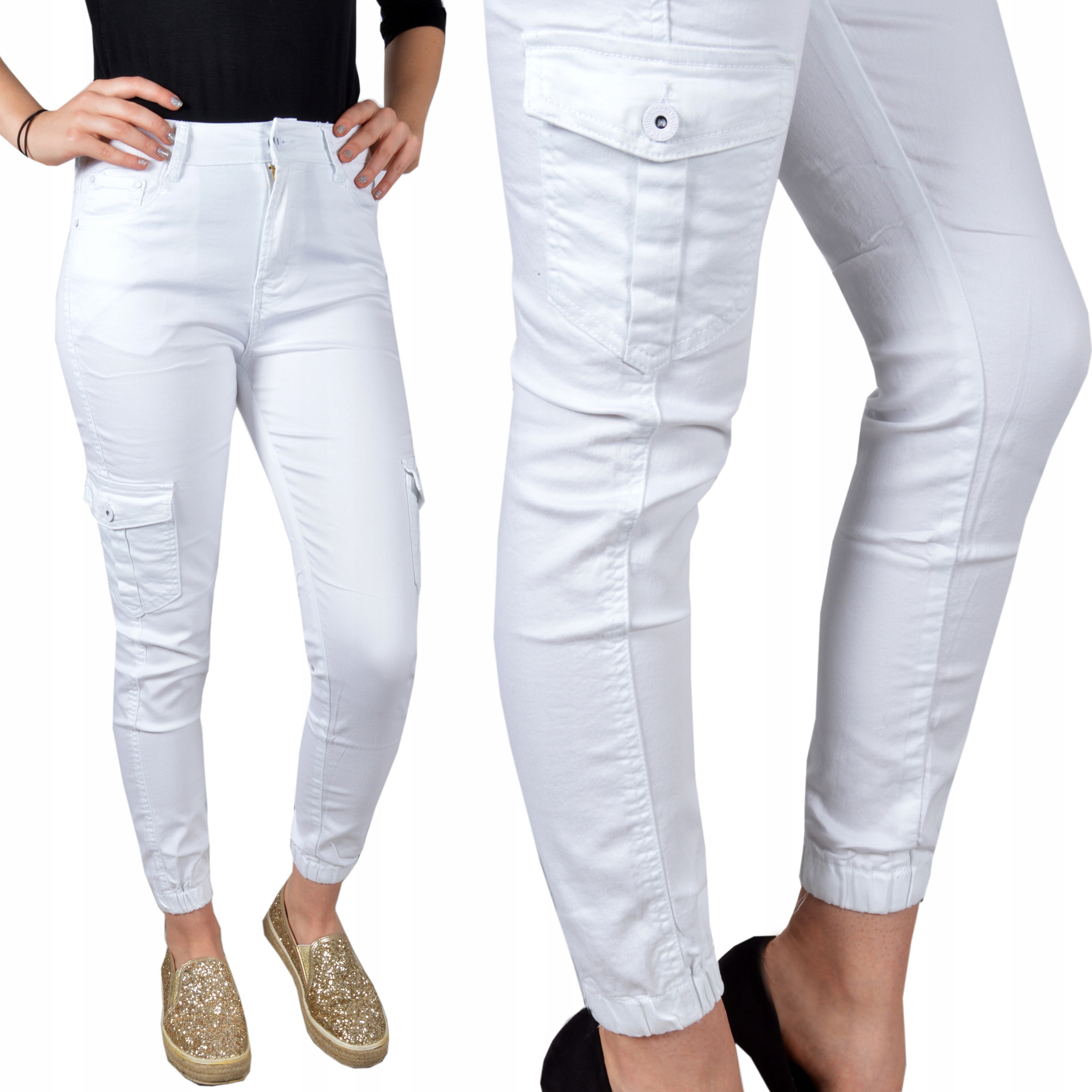 

Spodnie Jeansy Jeansowe Modelujące Bojówki Joggery