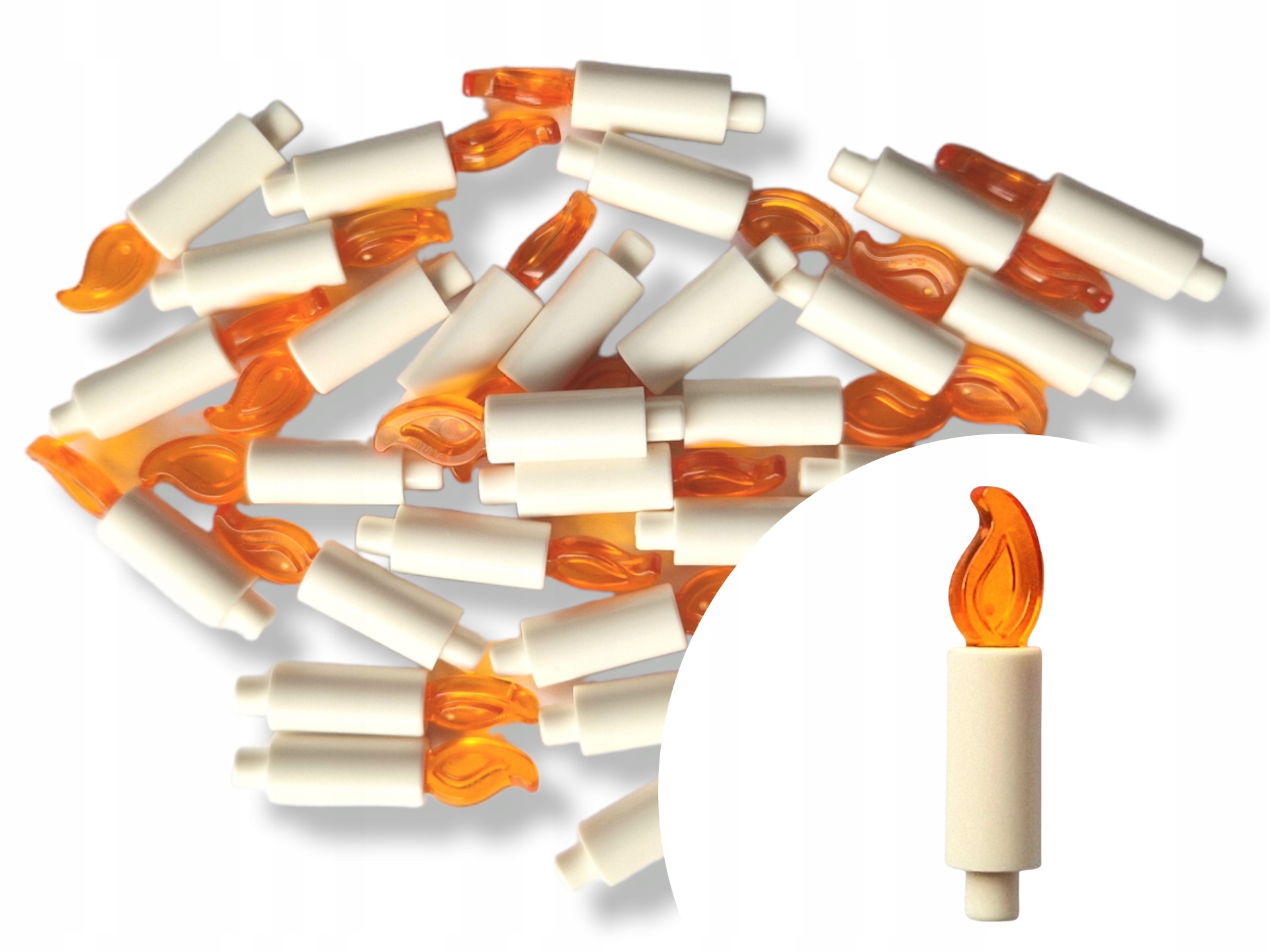 

Lego 37762 37775 Świeca Świeczka Ogień Biały 4 szt