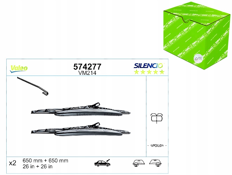 PIÓRO WYCIERACZKI SZKIELETOWE PRZÓD ZE SPOJLEREM 2SZT. VM214 SILENCIO