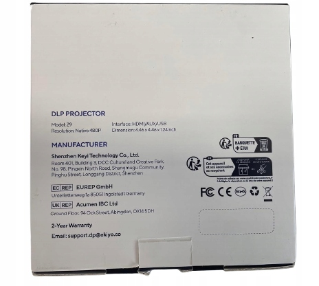 Projektor DLP Akiyo Z9 rzutnik super prezent Jasność lampy (ANSI) 120 lm