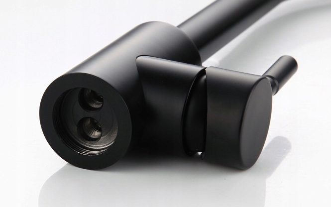 BATERIA UMYWALKOWA STOJĄCA KRAN ŁAZIENKOWA CZARNA NABLATOWA OBROTOWA Linia Focus