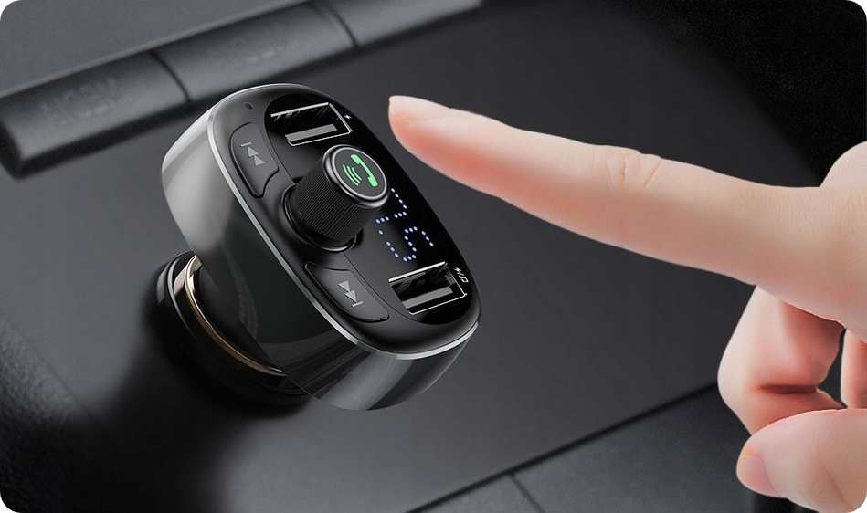 BASEUS TRANSMITER FM BLUETOOTH ŁADOWARKA SAMOCHODOWA MP3 2x USB SD/ TF 3.4A Marka Baseus