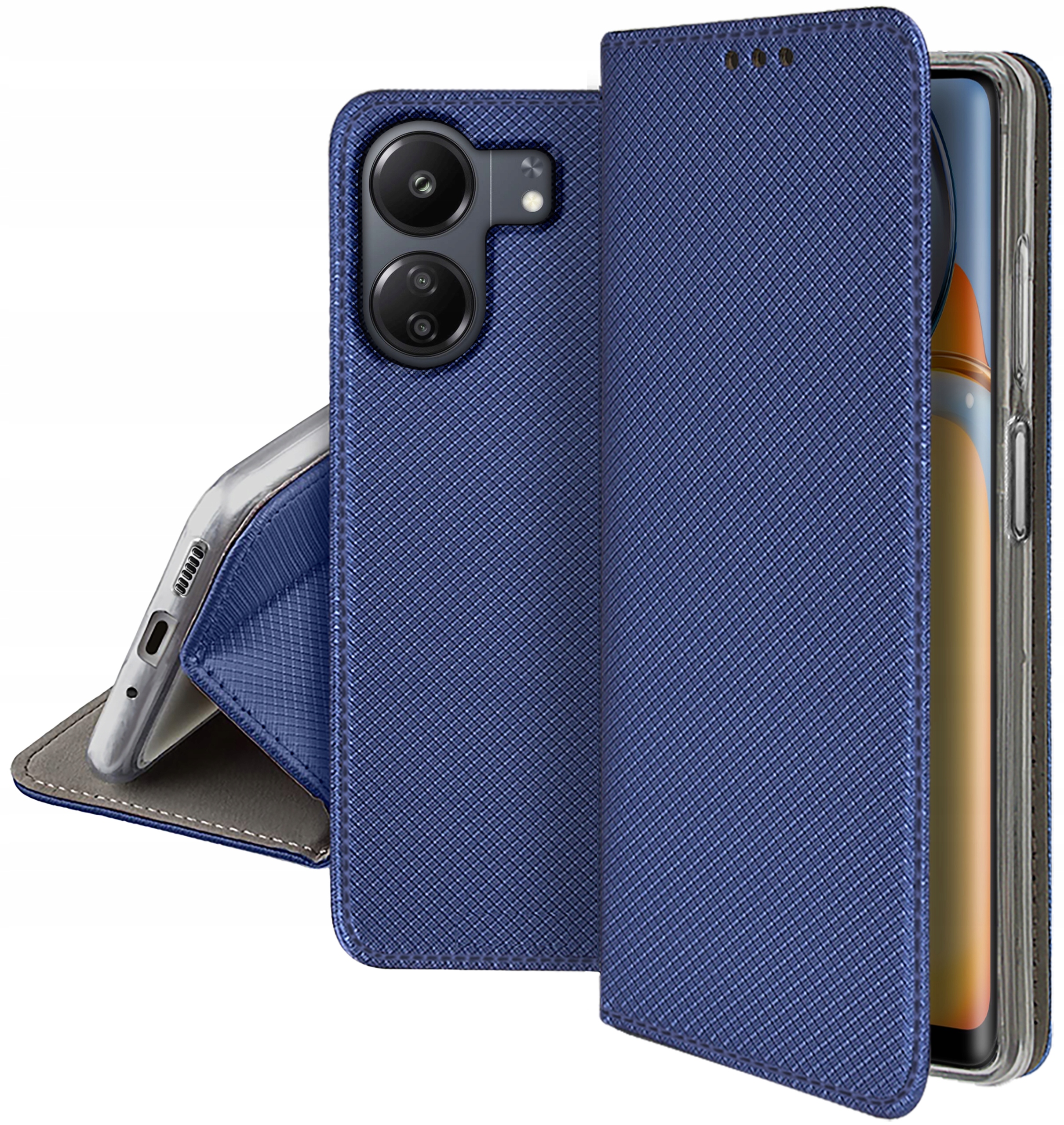 Etui do Xiaomi Redmi 13C | Poco C65 SMART MAGNET CASE PORTFEL + SZKŁO 9H Kod producenta SMART_MAGNET_CASE_E53