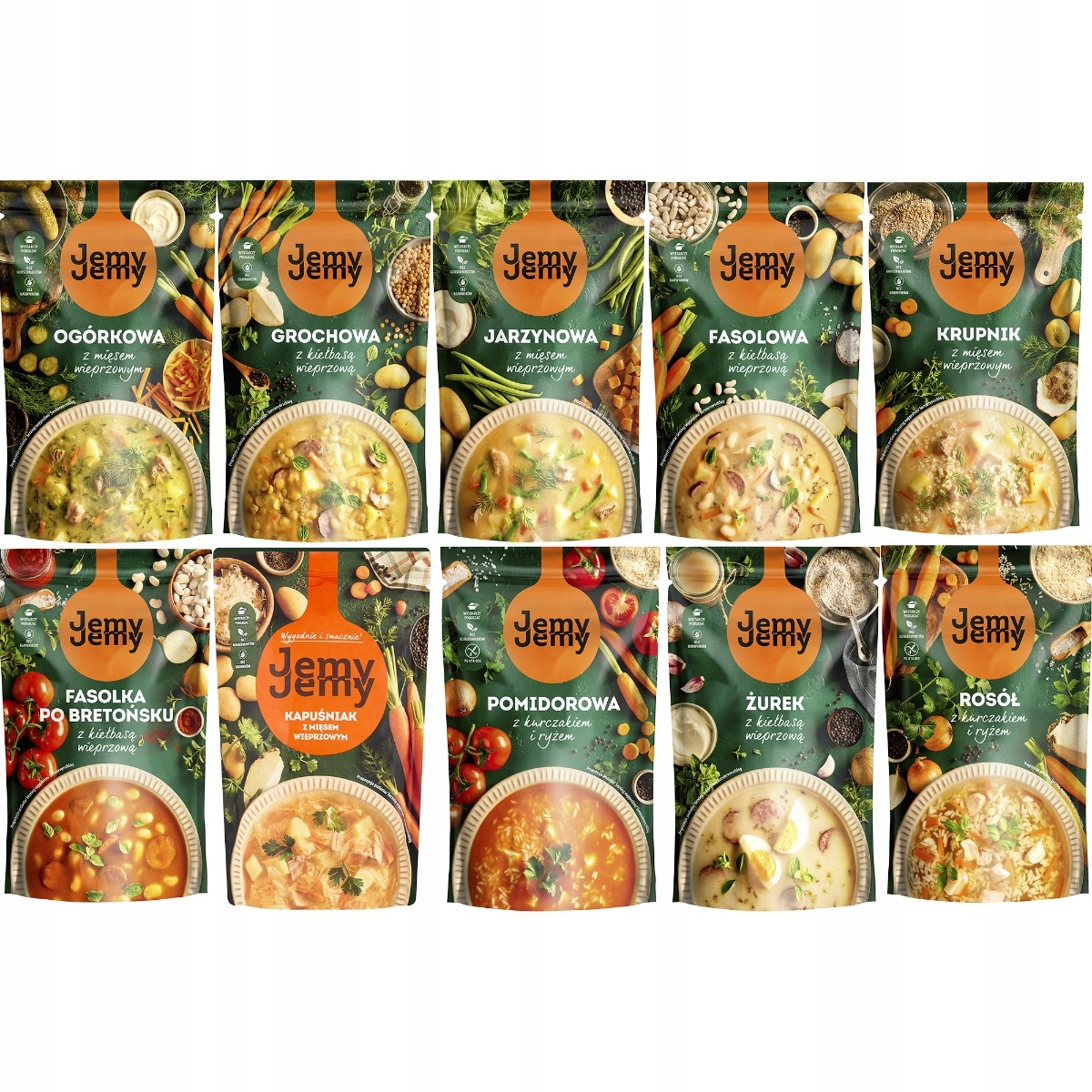 Jemy Jemy Tradiční Polévky hotové jídlo polévka Sada 10 kusů MIX Chutí