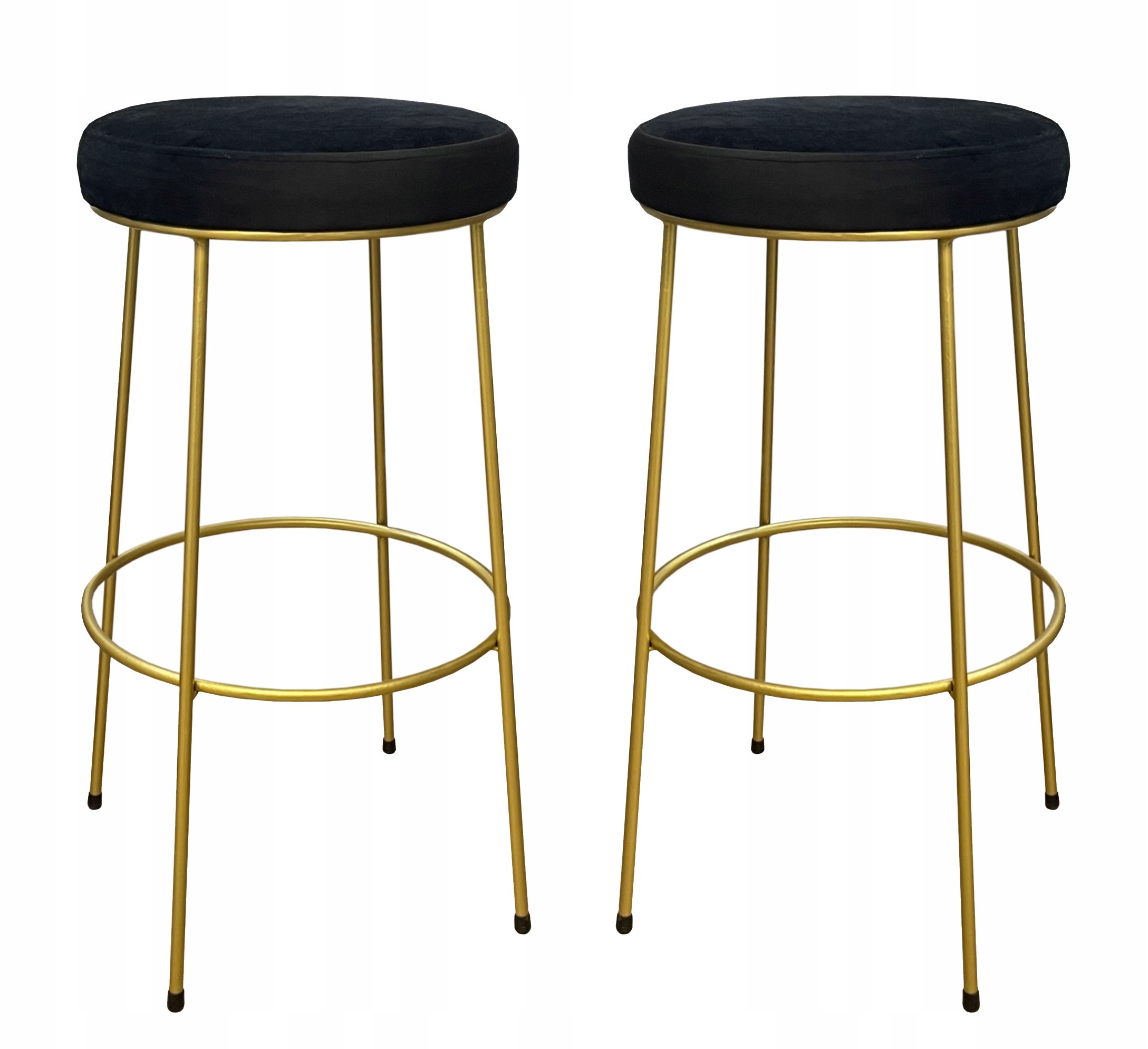 

2x Hoker niski taboret barowy 66 złoty metalowy 1P