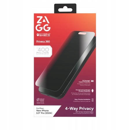 Zagg InvisibleShield Glass Elite Privacy 360 szkło prywatyzujące do iPhon