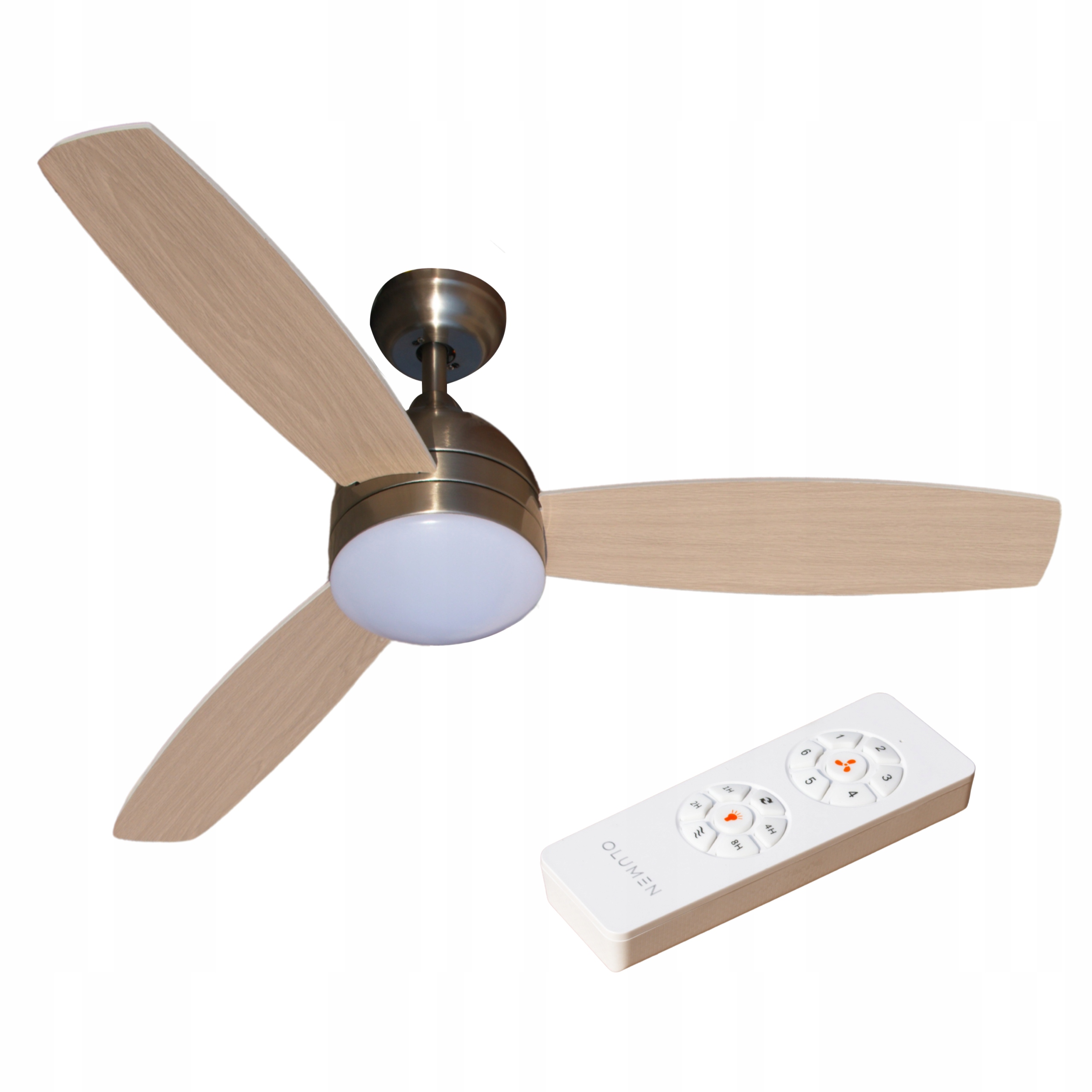Lampa Sufitowa Wentylator Wiatrak Żyrandol Led Stal 50W 132 CM Pilot
