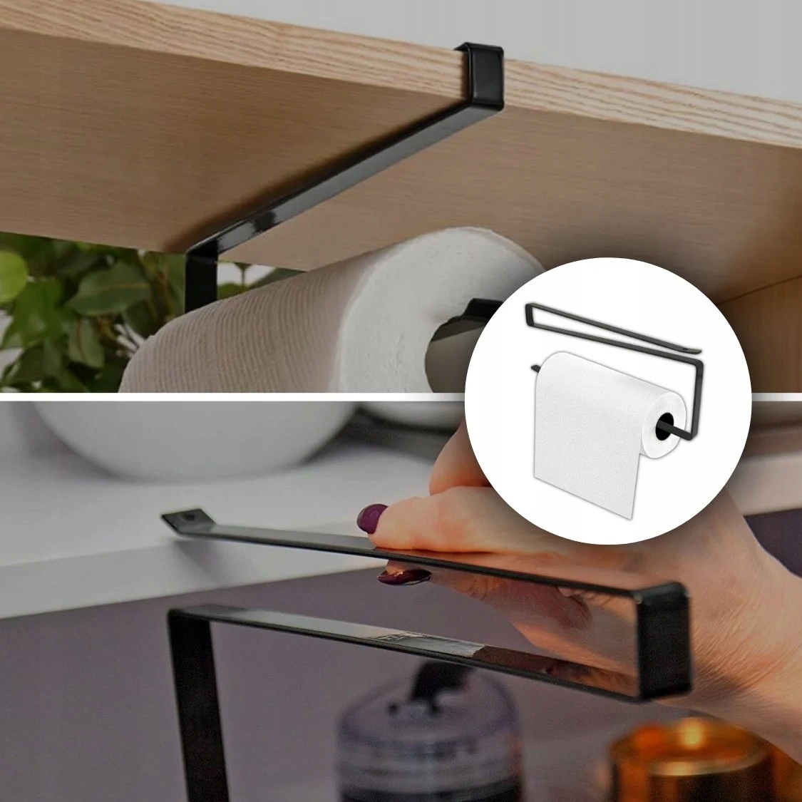 UCHWYT WIESZAK NA RĘCZNIK PAPIEROWY KUCHENNY BEZ WIERCENIA CZARNY MAT LOFT Rodzaj uchwyt