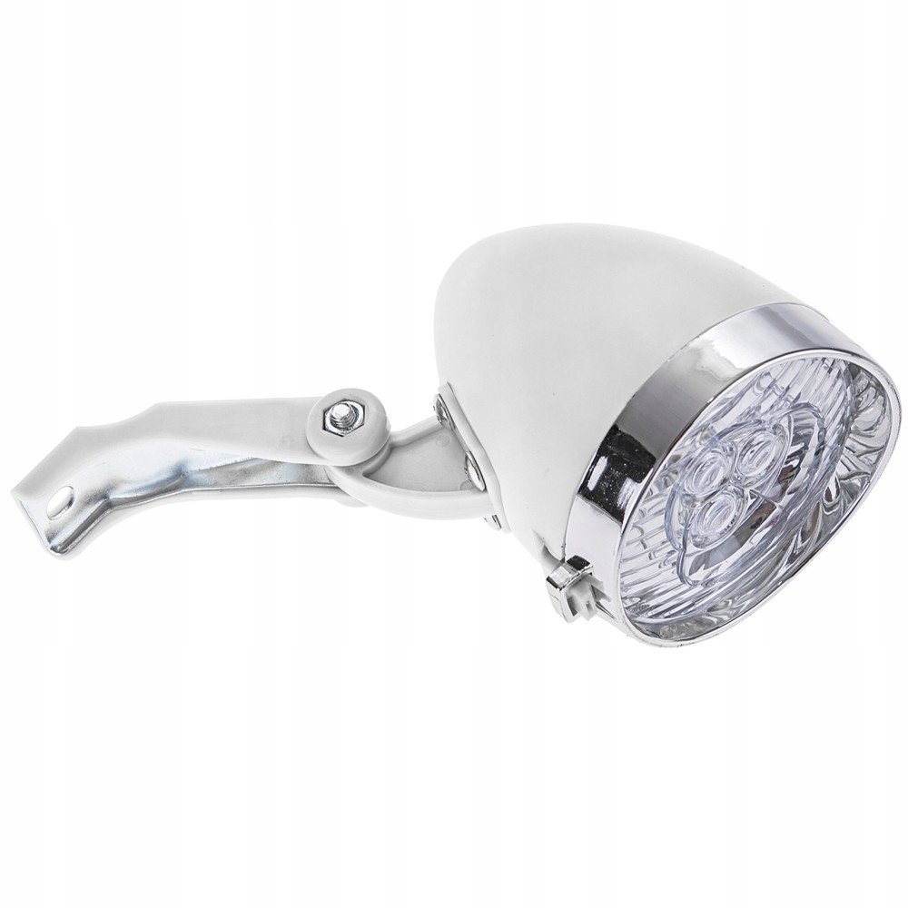 LAMPA ROWEROWA BIAŁA LED RETRO + BATERIE