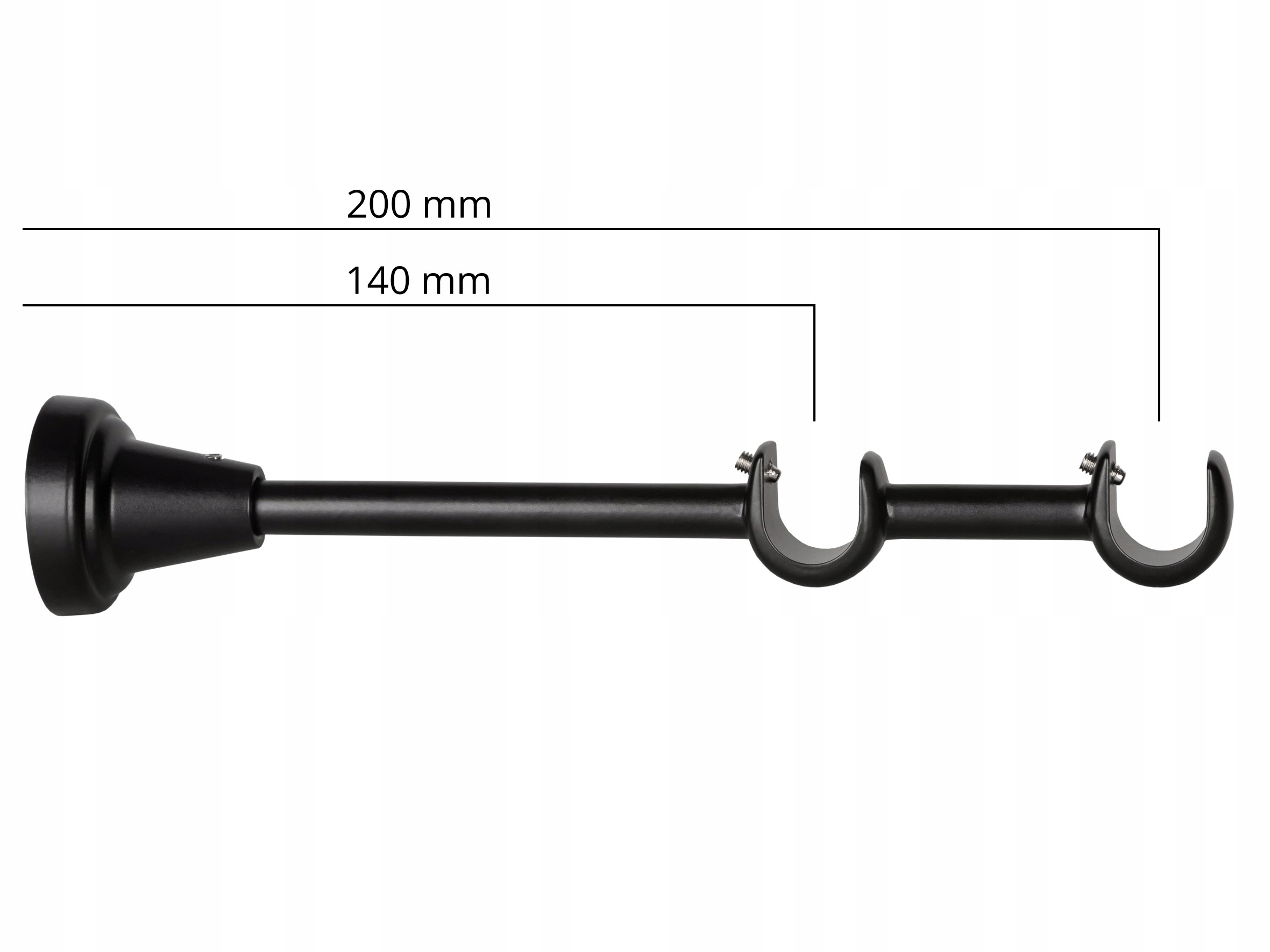 

Bojanek Wspornik Uchwyt Podwójny Czarny 16+16MM