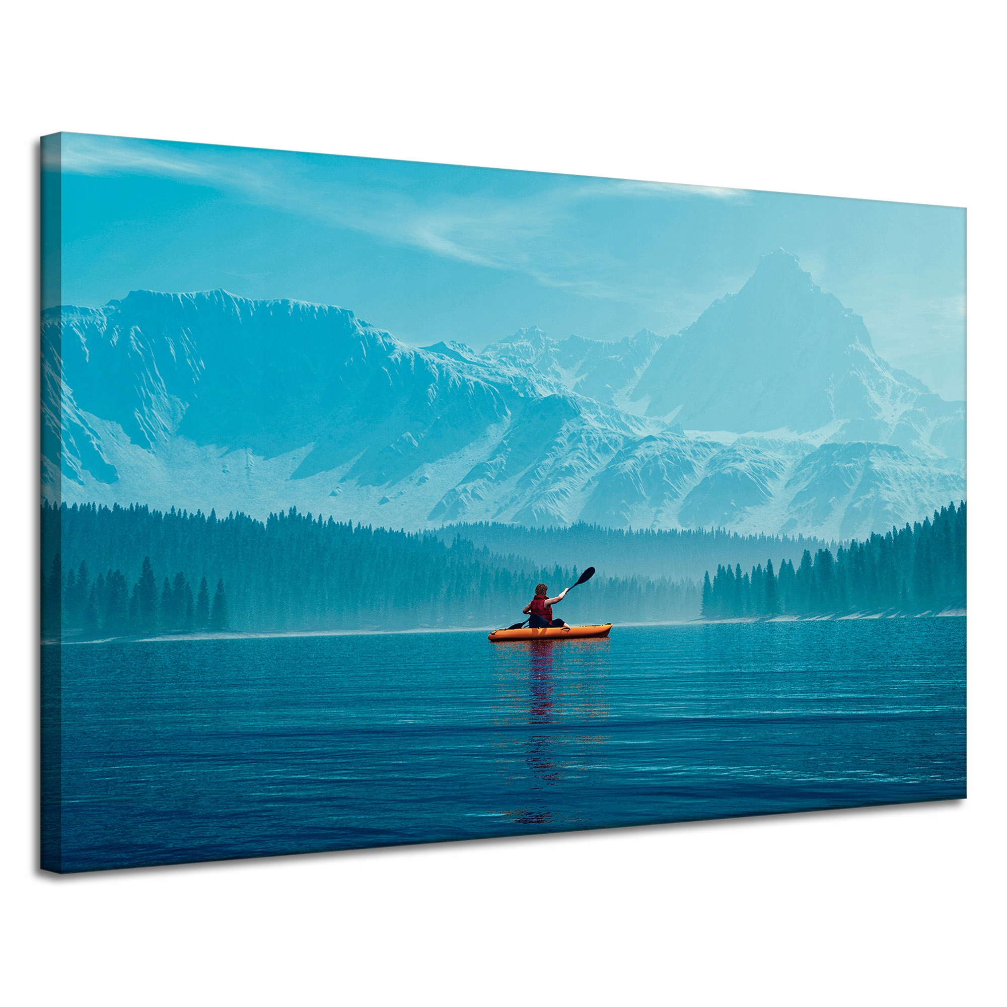 Obraz na plátně Muž na Kajaku Hory Voda Příroda 120x80 cm