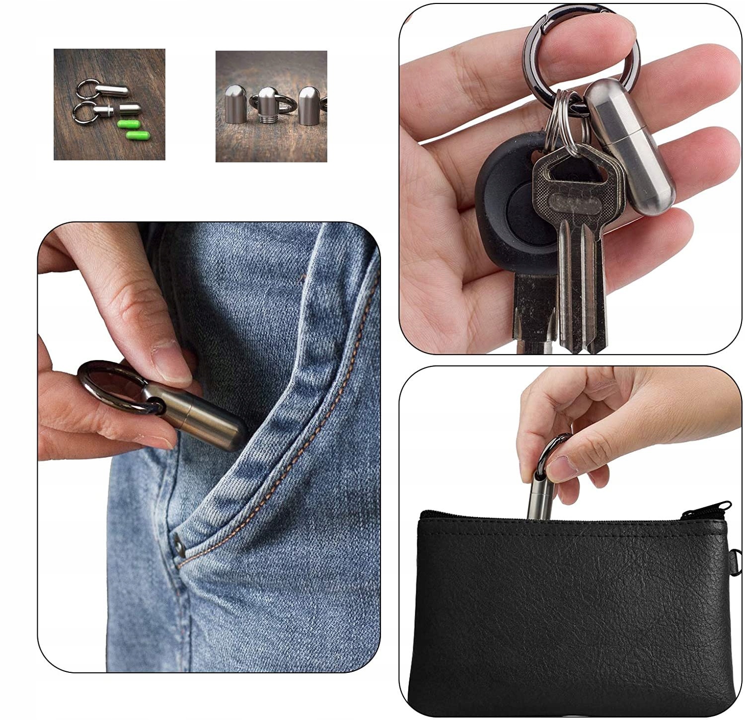 TABAKIERA TYTANOWY POJEMNIK BRELOK NA PIGUŁKĘ LEK TABLETKĘ 5ML Model TYTAN