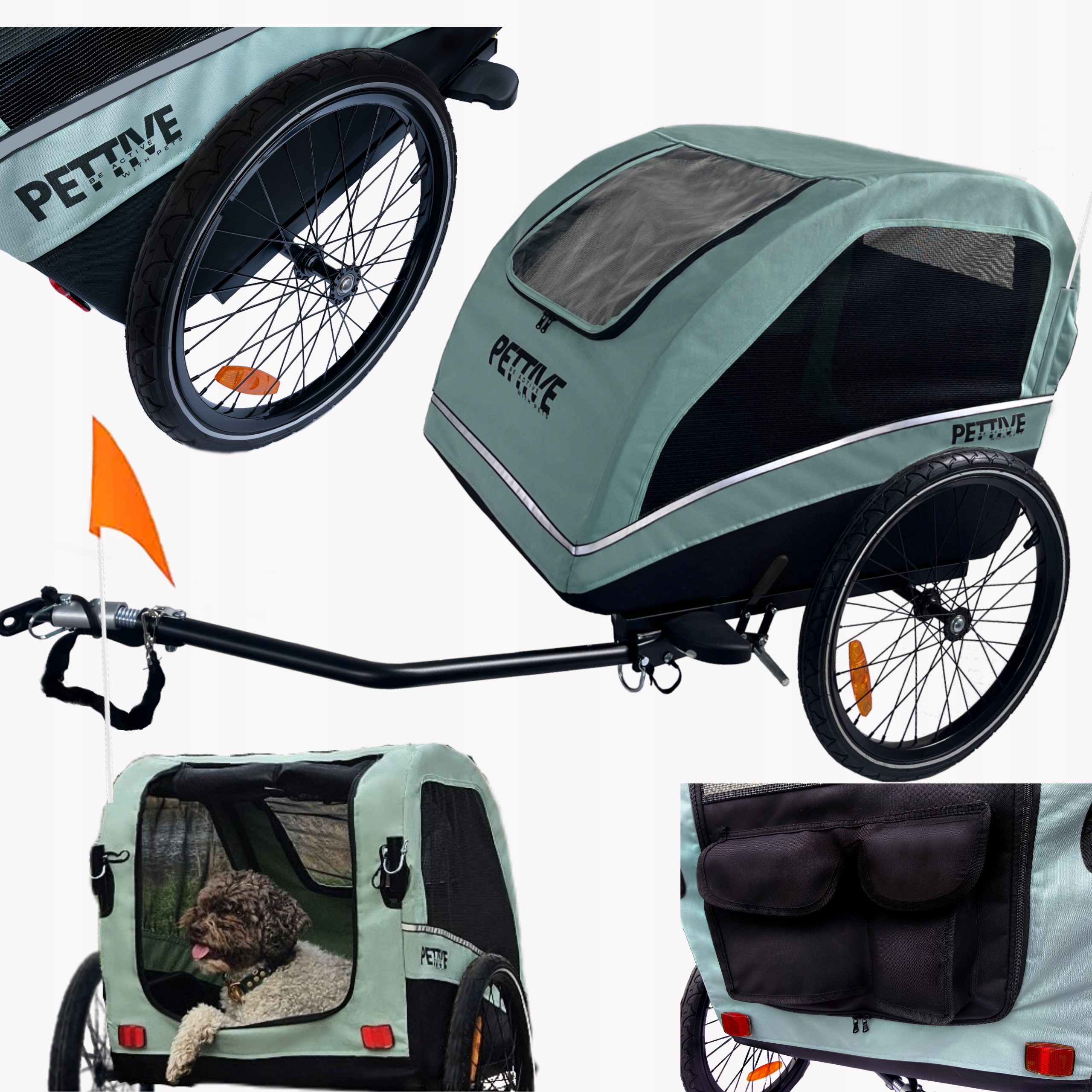 Přívěs pro psa do 40 kg, přívěs na kolo pro kočky Petrive, norma Eu